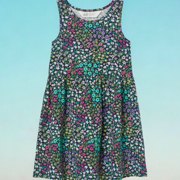 H&M Other - H&M Black Forals Prints Super Soft Sleeveless dress 100% Cotton Sting free frock